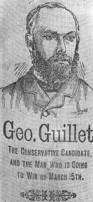 George Guillet's badge of re-election