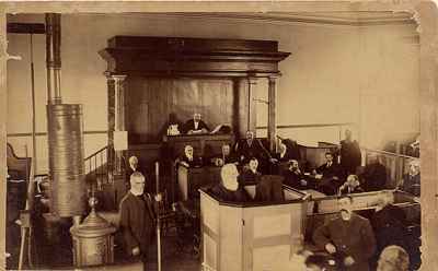 Possibly Cobourg Town Council in the Old Bailey Court room, Victoria Hall