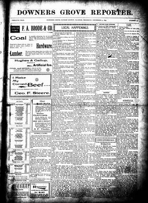 Downers Grove Reporter, 5 Dec 1895