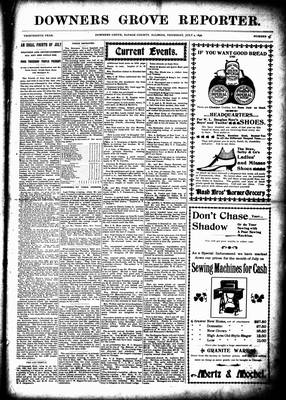 Downers Grove Reporter, 9 Jul 1896