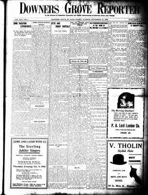 Downers Grove Reporter, 25 Sep 1908