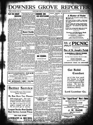 Downers Grove Reporter, 22 Jun 1912