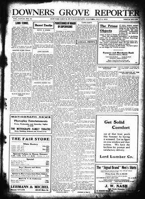 Downers Grove Reporter, 6 Jul 1912