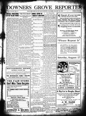 Downers Grove Reporter, 10 Aug 1912