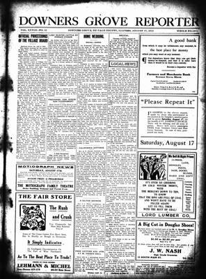 Downers Grove Reporter, 17 Aug 1912