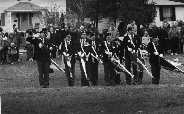 The Remembrance Day Ceremony Participated by Veterans in Georgetown, Ontario, 1990