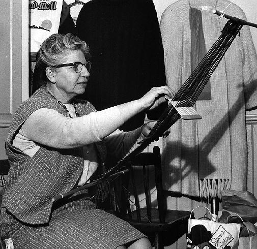 Mrs. J.B. Clarke of the Weavers' Association, 1966