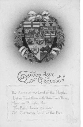 Postcard of the Canadian Coat of Arms  1910