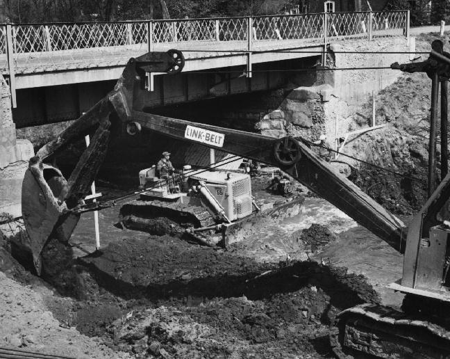 Straightening the corner on West Norval Hill, 1962