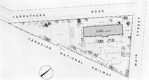 Map of proposed site of 15 storey building, 1971