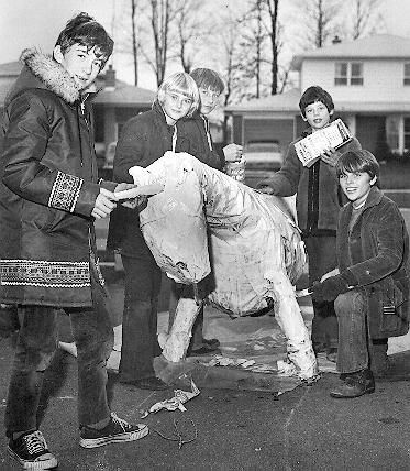 Unicorn Construction for Santa Claus Parade, 1971