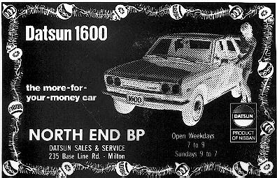 North End BP Advertisement, 1971