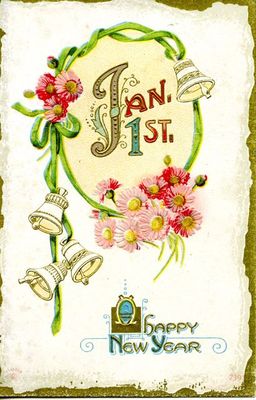 Happy New Year Postcard  1913