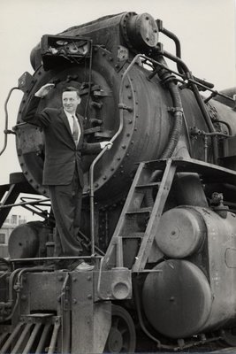 John Elliot on train, 1961