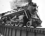 Steam Engine cross the Iron Bridge