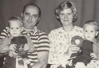 Prize-Winning Twins at Fall Fair 1977