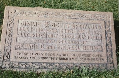 Headstone for Brown Children