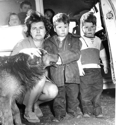 Lois Faulkner with Rescued Twins