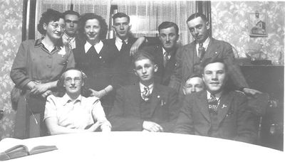 Group photo sitting at a table