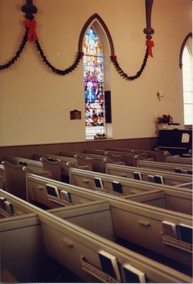 Interior Stained Glass Window of Boston Presbyterian Church