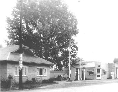 The BA (British-American) service station of Joe and Kathleen  (Kirby) Drake