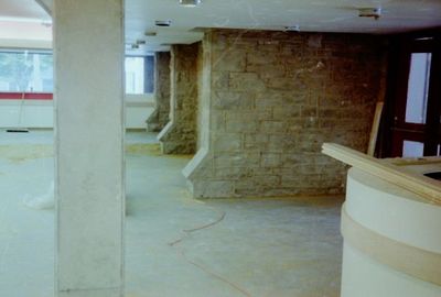 Entrance foyer to the Halton Hills Cultural Centre under construction.