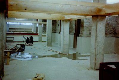 Library entrance under construction at Halton Hills Cultural Centre.