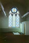 Halton Hills Cultural Centre/Art Gallery - stained-glass window dedicated to Maria Barber under construction.