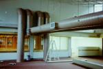 Halton Hills Cultural Centre - heating ducts inside the library under construction.
