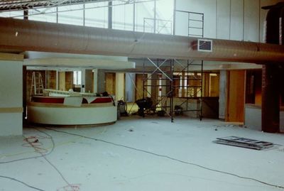 Halton Hills Cultural Centre - interior view of the Library/ under construction.