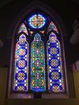 Helson Gallery - close-up of the western stained glass window.