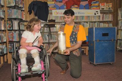 Children’s magician at the Acton branch of the Halton Hills Public Library.