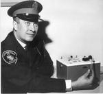 Georgetown Constable Arnold Vanclief demonstrates a breathalyzer machine.