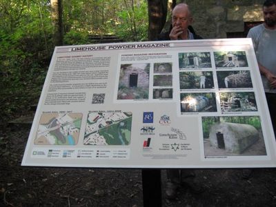 Interpretive sign entitled, “Limehouse Powder Magazine”.