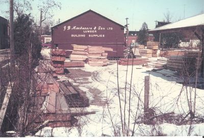 A Winter View of the Lumber Yard for Mackenzie Lumber.