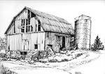 Pen & ink sketch by Keith Strike of the barn at 12775 3rd Line owned by Harvey Kirkwood.(Glen Lawson)