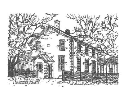 Drawing of the Two-Storey Stone Limehouse School, Known as SS#9