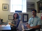 Esquesing Historical Society Summer Student Sheilagh Quaile and Archivist Mark Rowe