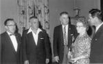 Mrs. Sam Tennant Presents the Cribbage Trophy to Bud
Hill and Jim Bradley