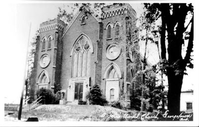 St. John's United Church, Guelph Street - front entrance of the building.