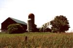 Barn with two silos at 9866 Trafalgar Road