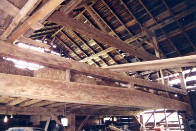 9468 4th Line - interior of the crumbling barn.