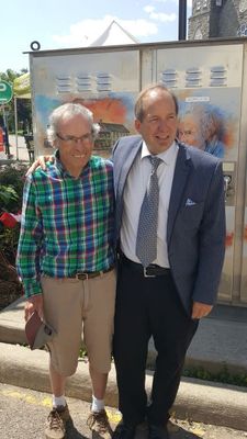 Mayor Rick Bonnette and Sandy Mackenzie - utility box cover.