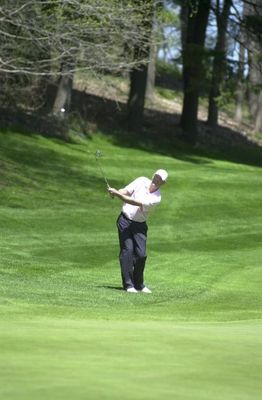 The Club at North Halton member Cory Gentes prepares at 5th hole.