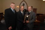 Mayor Rick Bonnette presents plaque commemorating Limehouse Presbyterian Church 150th anniversary