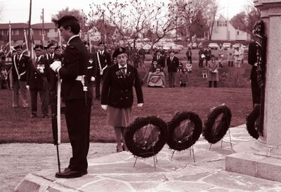 A member of the Royal Canadian Legion Ladies in Remembrance Park