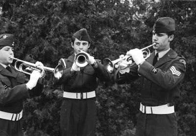 The Last Post sounded at the cenotaph in Remembrance Park by local Air Cadets