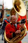Tuba player in the Acton Citizens' Band during the Remembrance Day Parade