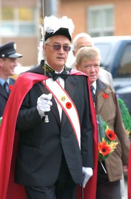 Bruce Lampkin and Pat Graham march in the Remembrance Day Parade