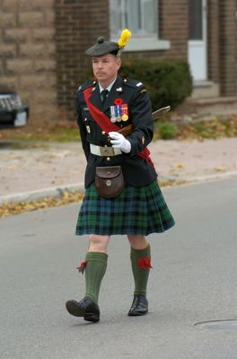 Lorne Scots Warrant Officer John Colter in the Remembrance Parade